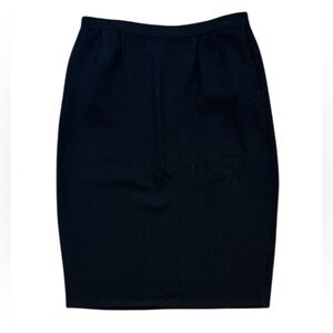 VTG Marie St. John Black Skirt Size 8 Santana Knit Pockets Straight Pencil EUC